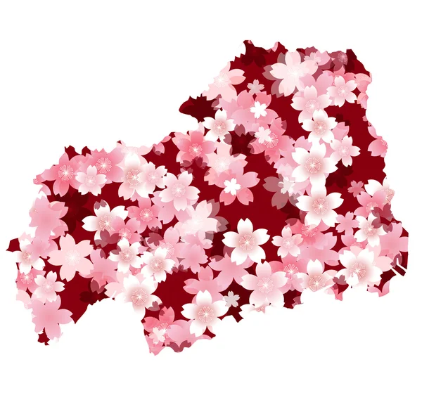 Hiroshima　spring cherry blossoms — Stockvector
